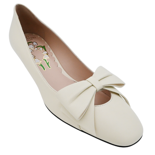 VALENTINO | Bowow Ivory Leather Pumps