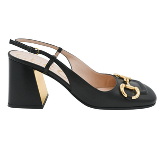 GUCCI | Horsebit Square-Toe Leather Pumps
