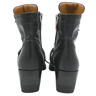 CHLOE | Black Buckle Lace-Up Leather Booties