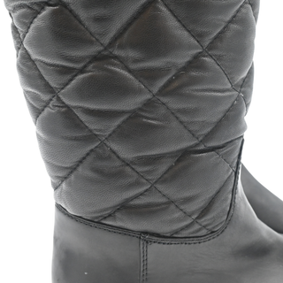 MONCLER | Quilted Leather Mid Calf Boots