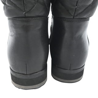 MONCLER | Quilted Leather Mid Calf Boots