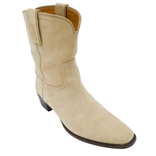 GUCCI | Beige Suede Western Mid Calf Boots