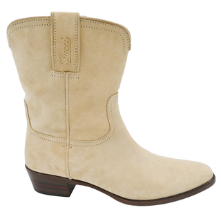 GUCCI | Beige Suede Western Mid Calf Boots