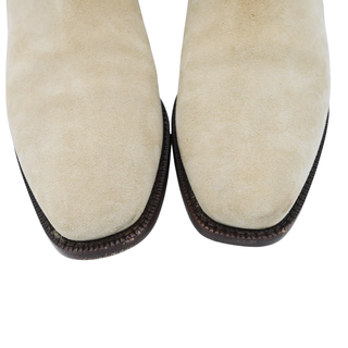 GUCCI | Beige Suede Western Mid Calf Boots