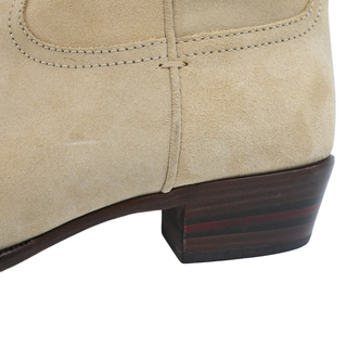 GUCCI | Beige Suede Western Mid Calf Boots