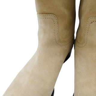 GUCCI | Beige Suede Western Mid Calf Boots