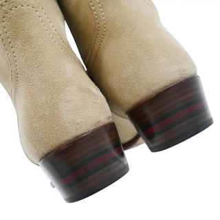 GUCCI | Beige Suede Western Mid Calf Boots