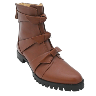 ALEXANDRE BIRMAN | Lolita Tan Bow Leather Booties