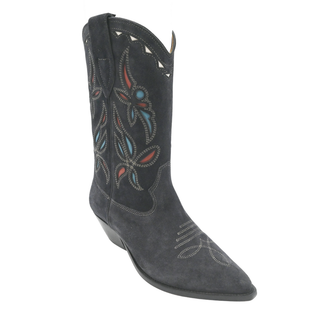 ISABEL MARANT | Gray Duerto Suede Western Booties