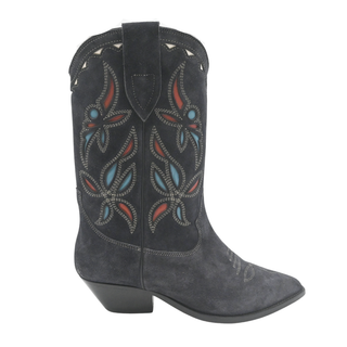 ISABEL MARANT | Gray Duerto Suede Western Booties