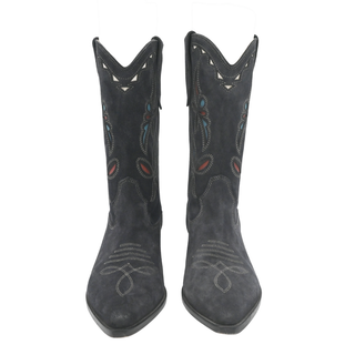 ISABEL MARANT | Gray Duerto Suede Western Booties