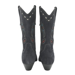 ISABEL MARANT | Gray Duerto Suede Western Booties