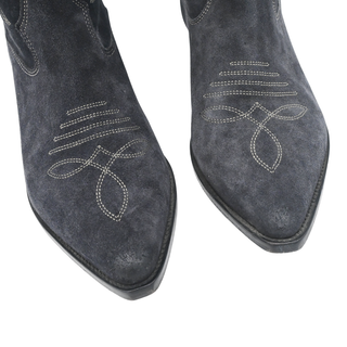 ISABEL MARANT | Gray Duerto Suede Western Booties
