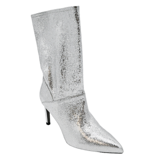 ALL SAINTS | Orlana Shimmer Silver Metallic Leather Booties