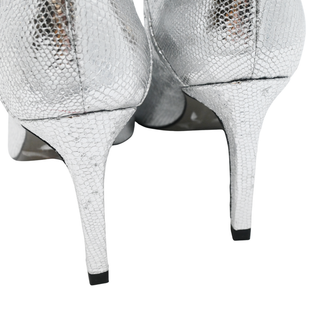 ALL SAINTS | Orlana Shimmer Silver Metallic Leather Booties