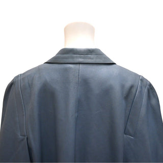 Pippa Blue Iko Slate Leather Boxy Jacket
