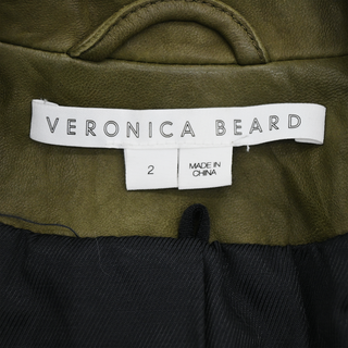 Cooke Olive Leather Double-Breasted Blazer