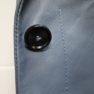 KOBI HALPERIN | Pippa Blue Iko Slate Leather Boxy Jacket