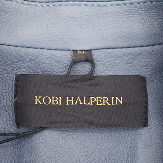KOBI HALPERIN | Pippa Blue Iko Slate Leather Boxy Jacket