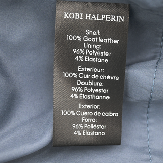 KOBI HALPERIN | Pippa Blue Iko Slate Leather Boxy Jacket