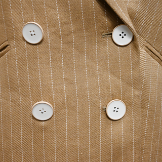 Parineti Camel Linen Blend Dickey Jacket