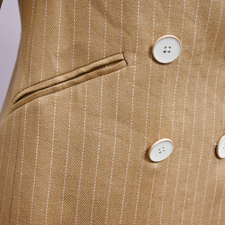 Parineti Camel Linen Blend Dickey Jacket