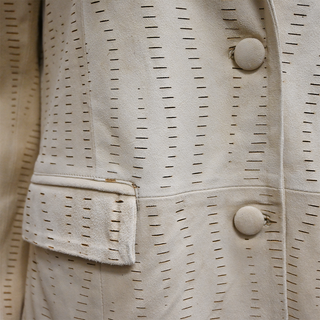 Ivory Laser-Cut Suede Blazer