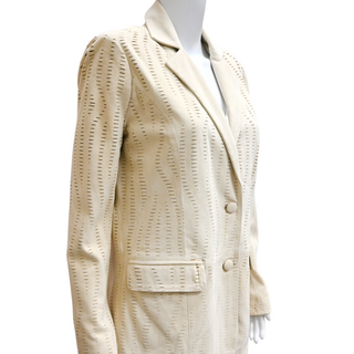Ivory Laser-Cut Suede Blazer