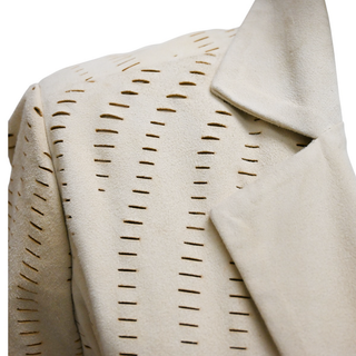 Ivory Laser-Cut Suede Blazer