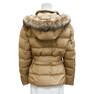 BURBERRY LONDON | Dark Beige Quilted Jacket W/ Belt & Hood