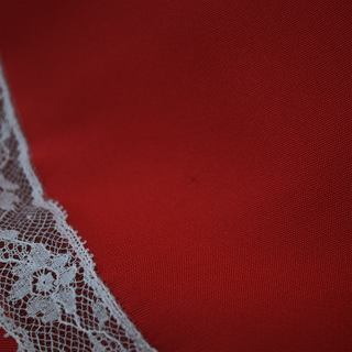 VALENTINO | Red Lace-Trim Midi Dress