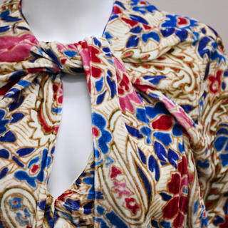 ISABEL MARANT | Mucio Floral Knotted Velvet Top