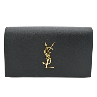 SAINT LAURENT | YSL Cassandre Black Leather Clutch
