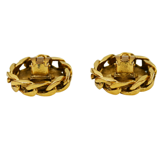 CHANEL | Chain-Link Crystal CC Clip-On Earrings
