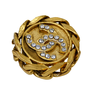 CHANEL | Chain-Link Crystal CC Clip-On Earrings