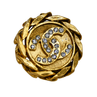 CHANEL | Chain-Link Crystal CC Clip-On Earrings