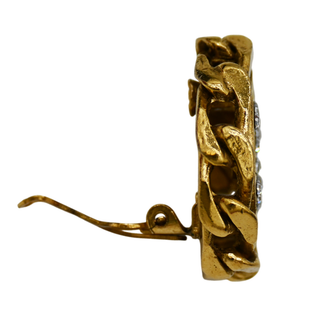 CHANEL | Chain-Link Crystal CC Clip-On Earrings