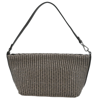 BRUNELLO CUCINELLI | Taupe Monili Raffia Shoulder Bag