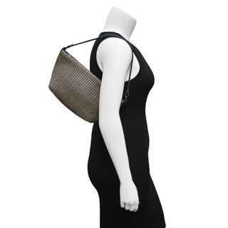 BRUNELLO CUCINELLI | Taupe Monili Raffia Shoulder Bag