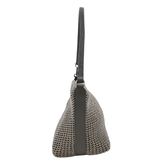 BRUNELLO CUCINELLI | Taupe Monili Raffia Shoulder Bag