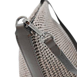 BRUNELLO CUCINELLI | Taupe Monili Raffia Shoulder Bag
