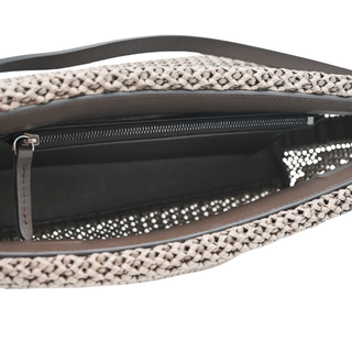 BRUNELLO CUCINELLI | Taupe Monili Raffia Shoulder Bag