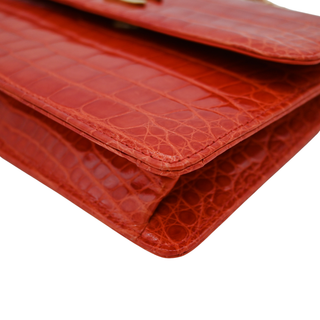 CHANEL | Red Alligator CC Leather Shoulder Bag