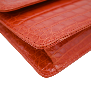 CHANEL | Red Alligator CC Leather Shoulder Bag