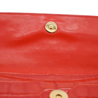 CHANEL | Red Alligator CC Leather Shoulder Bag