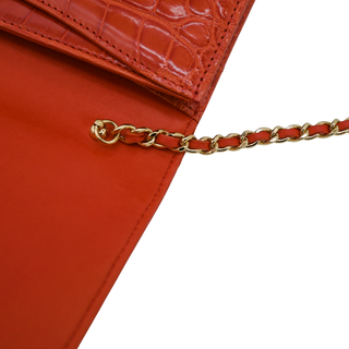 CHANEL | Red Alligator CC Leather Shoulder Bag