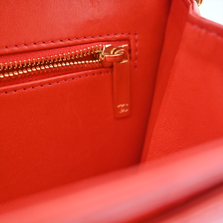 CHANEL | Red Alligator CC Leather Shoulder Bag