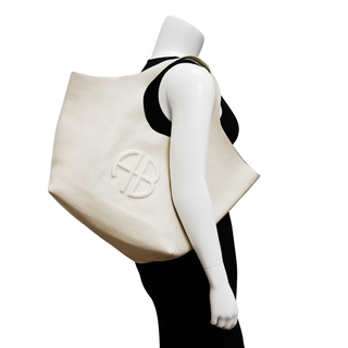 ANINE BING | Lili Sand Pebbled Leather Tote Bag