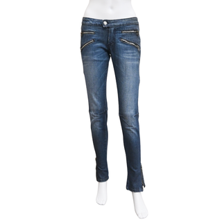 PIERRE BALMAIN | Blue Wash Moto Skinny Jeans