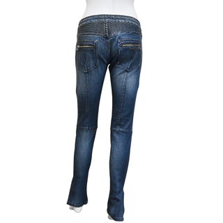 PIERRE BALMAIN | Blue Wash Moto Skinny Jeans